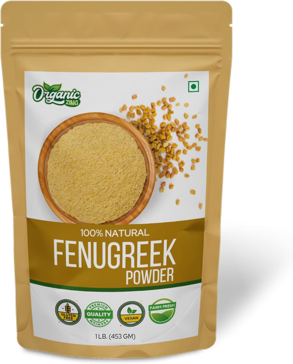 Organic Zing Fenugreek Powder - 454 G / 16 Oz | Finely Ground Seed Powder for Cooking & DIY Use image number 5
