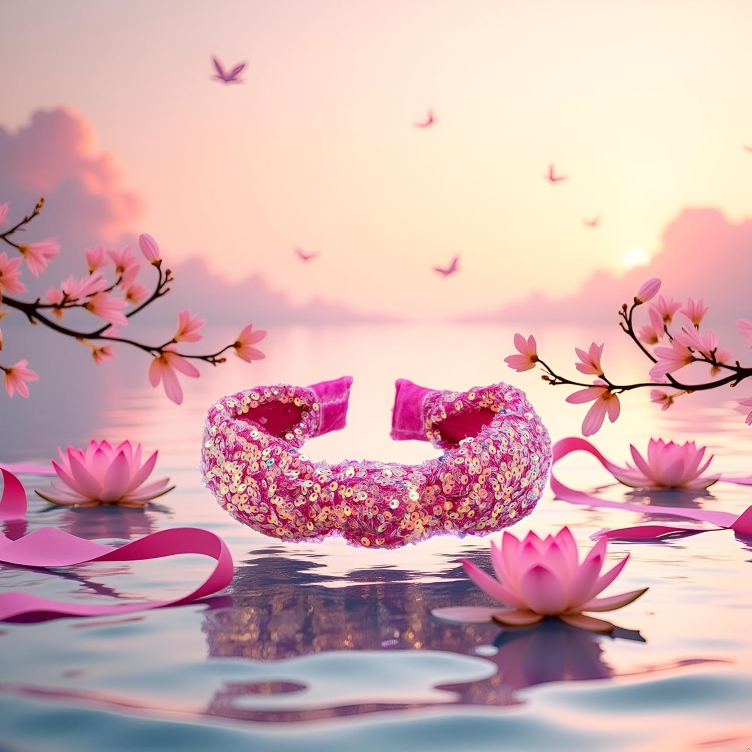 Pink Sequin Knotted Headbands and for Girls Women Sequin Headb Sparkly Hairbands Fashion Glitter Wide Top Knot Headband for Sport Cute Hair Accessories Birthday Gifts Clips and Barrettes,Headbands image number 3