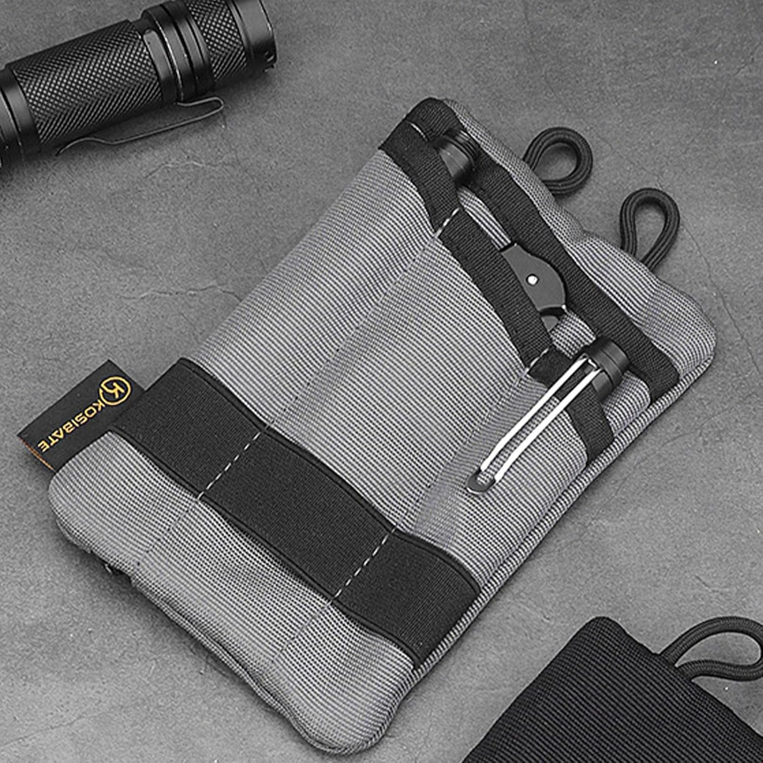 Pocket Organizer,Small Molle Pouch Utility Bag with Zipper - Waterproof Outdoor Wallet Pack for Men, Compact Utility Pouch for Outdoor and Daily Use B/