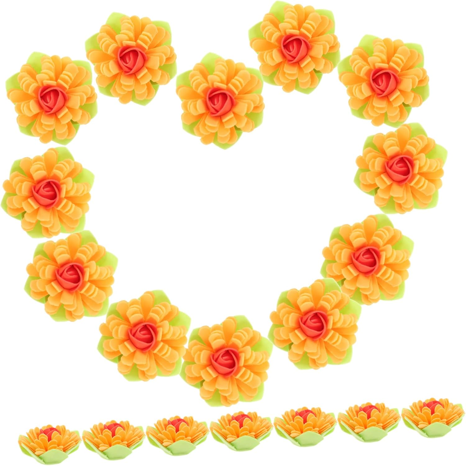 Amosfun 50Pcs Mini Aromatherapy Flower Diffuser Heads Yellow Pe Foam Essential Oil Diffusers for Desk Air Freshener for Bathroom and Office Use image number 4