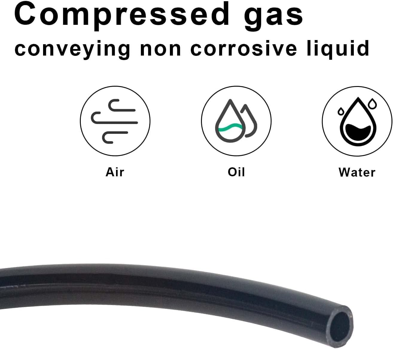 10M Pneumatic Tubing Pipe PU Polyurethane Tube Air Compressor Hose Line Fitting or Fluid Transfer, 4Mm OD X 2.5Mm ID without Fittings (Black 32.8Ft)