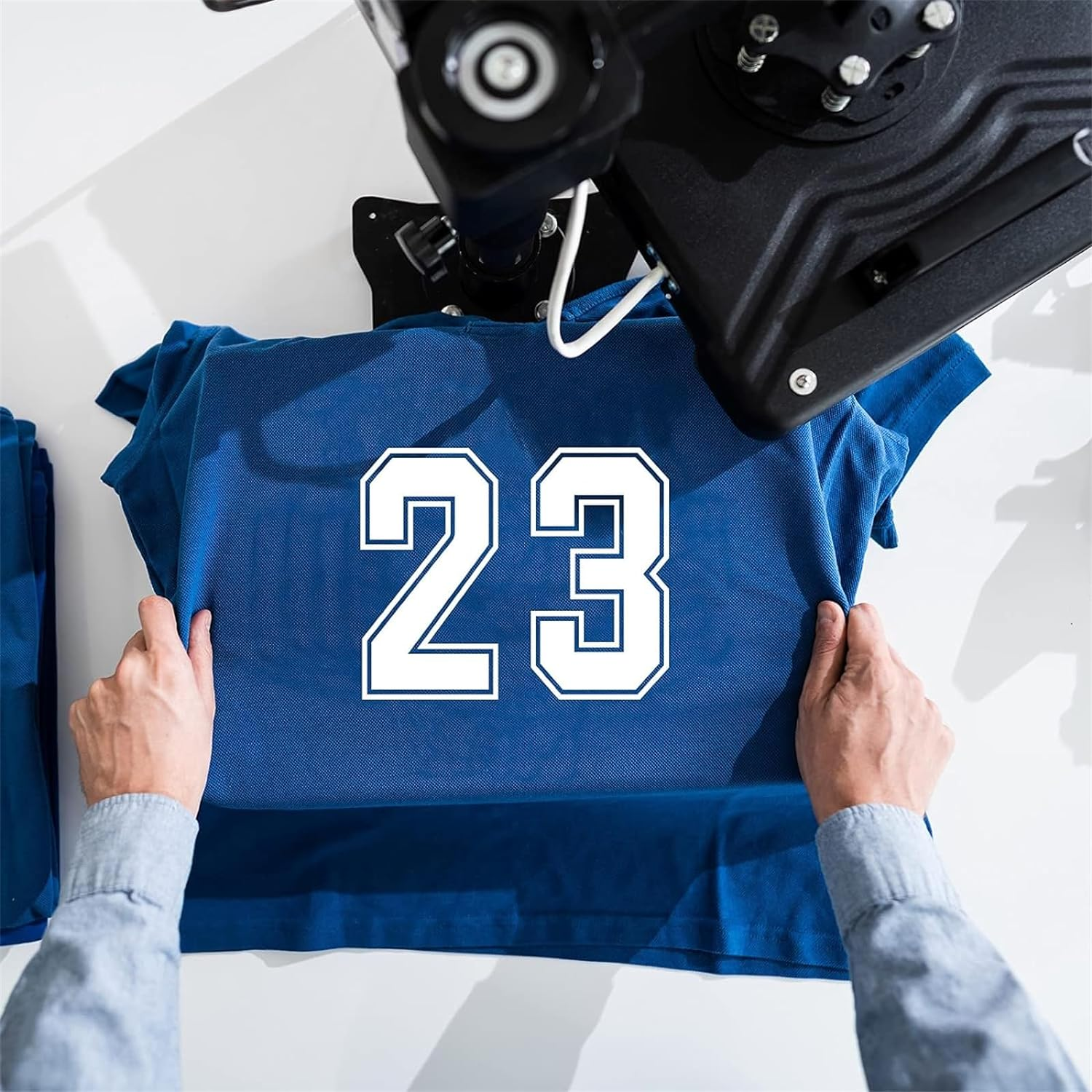 10 Pieces Heat Transfer Numbers, T Shirt Jersey Numbers, 0 to 9 Jersey Numbers for Team Uniform Sports T Shirt Basketball Baseball Football T-Shirts(White) image number 5