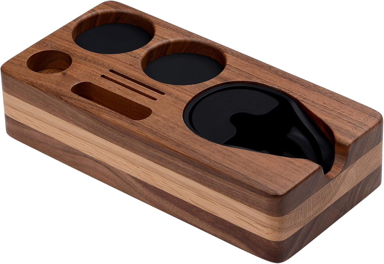 Normcore Espresso Tamping Station, Natural American Walnut Coffee Tamper Station Base Holder Stand for 51/54/58Mm Portafilter, Tamper, and Distributor, Puck Screen Espresso Accessories image number 2