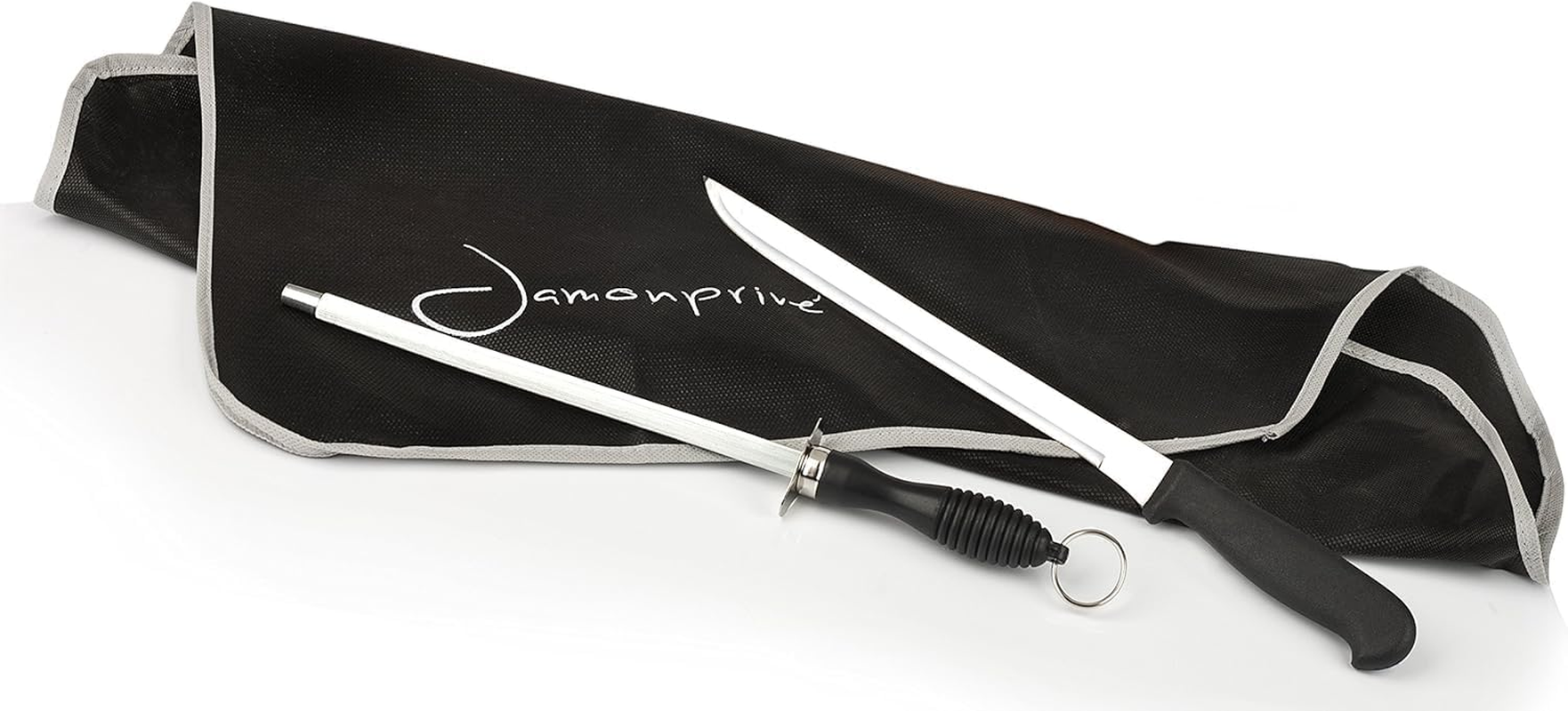 Ham Stand Spain + Knife + Sharpening Steel + Ham Cover + Kitchen Cloth + Tongs | the Original Ham Holder for Spanish Hams and Italian Prosciutto image number 2