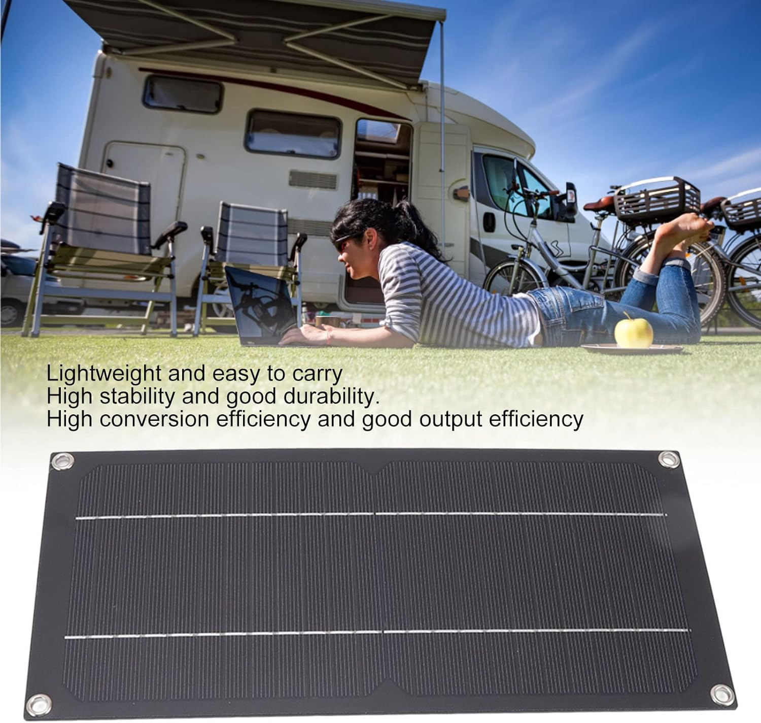 600W 12V Solar Panel Kit Keep Car Battery from Drain Dead, 100A Solar Charge Controller & Connecting Line & Portable Battery Clip Cable for Car RV Boat Trailer off Grid Home image number 5