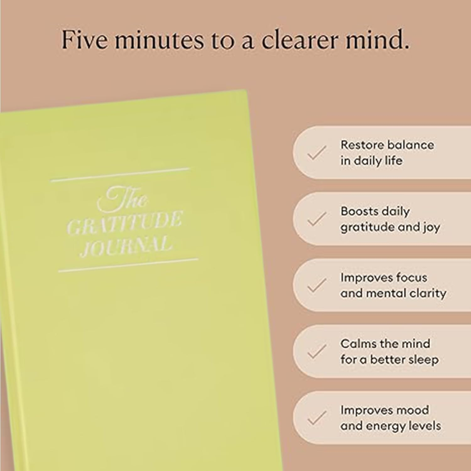 ZKAYX Journal Gratitude Journal a Daily Mindfulness Journal for Self-Reflection and Happiness | Guided Prompts | Inspire Wellness and Growth (Tender Green) image number 5