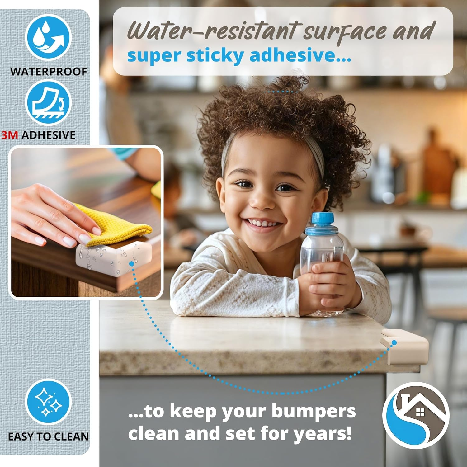 Corner Protector Baby Proof | Corner Guard Child Safety for Babies, Toddlers, Kids | Foam Corner Covers for Furniture, Table, Desk | 8 Pack (Ivory White) image number 1