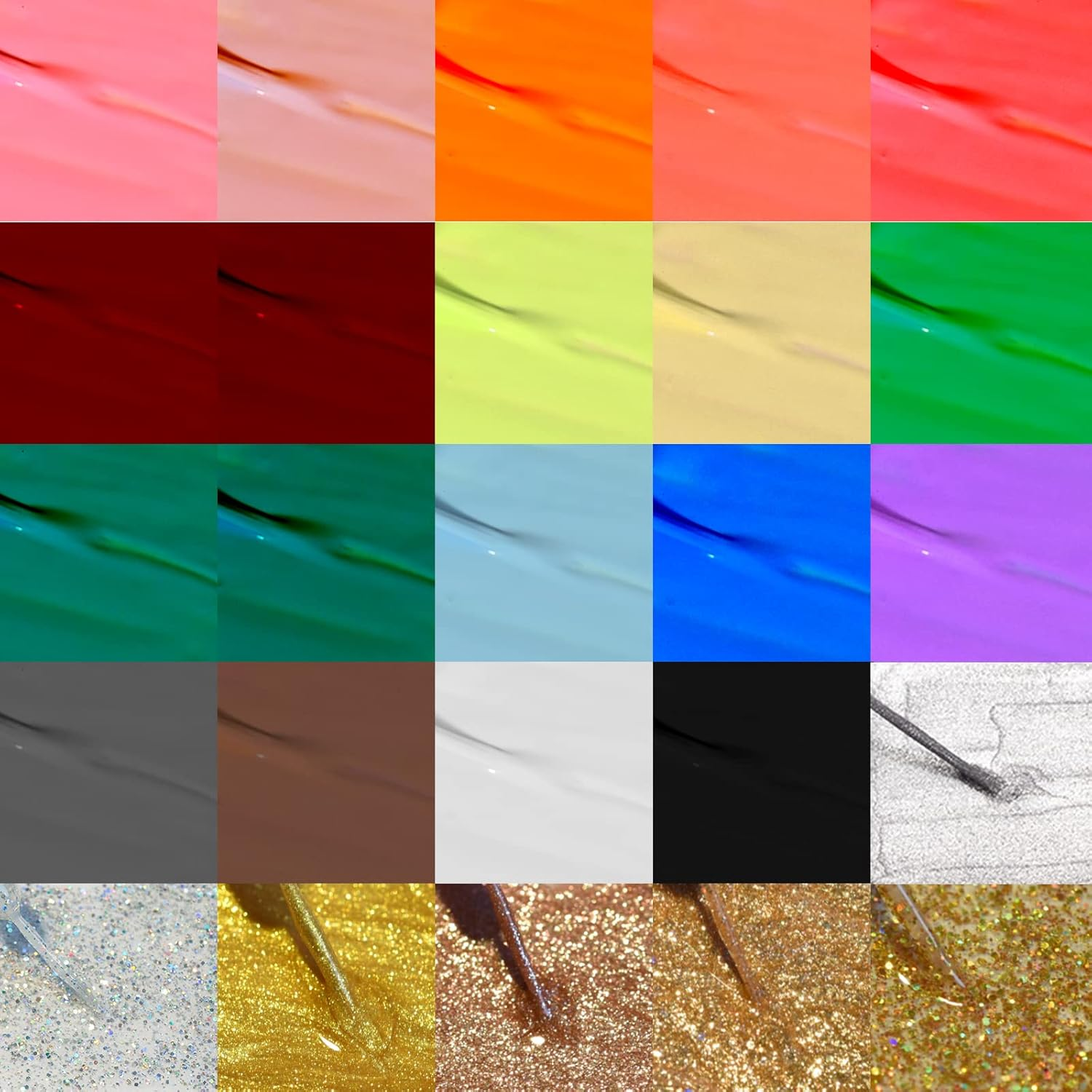 Vidarosa Gel Nail Liner Polish Pen UV LED Painting Gel Polish Set for 3D Nail Art DIY Nail Design Pull Line Pen Nail Drawing, Nail Painting Polish for Manicure Salon, 10ML, Classic Green - 25 Colors image number 4