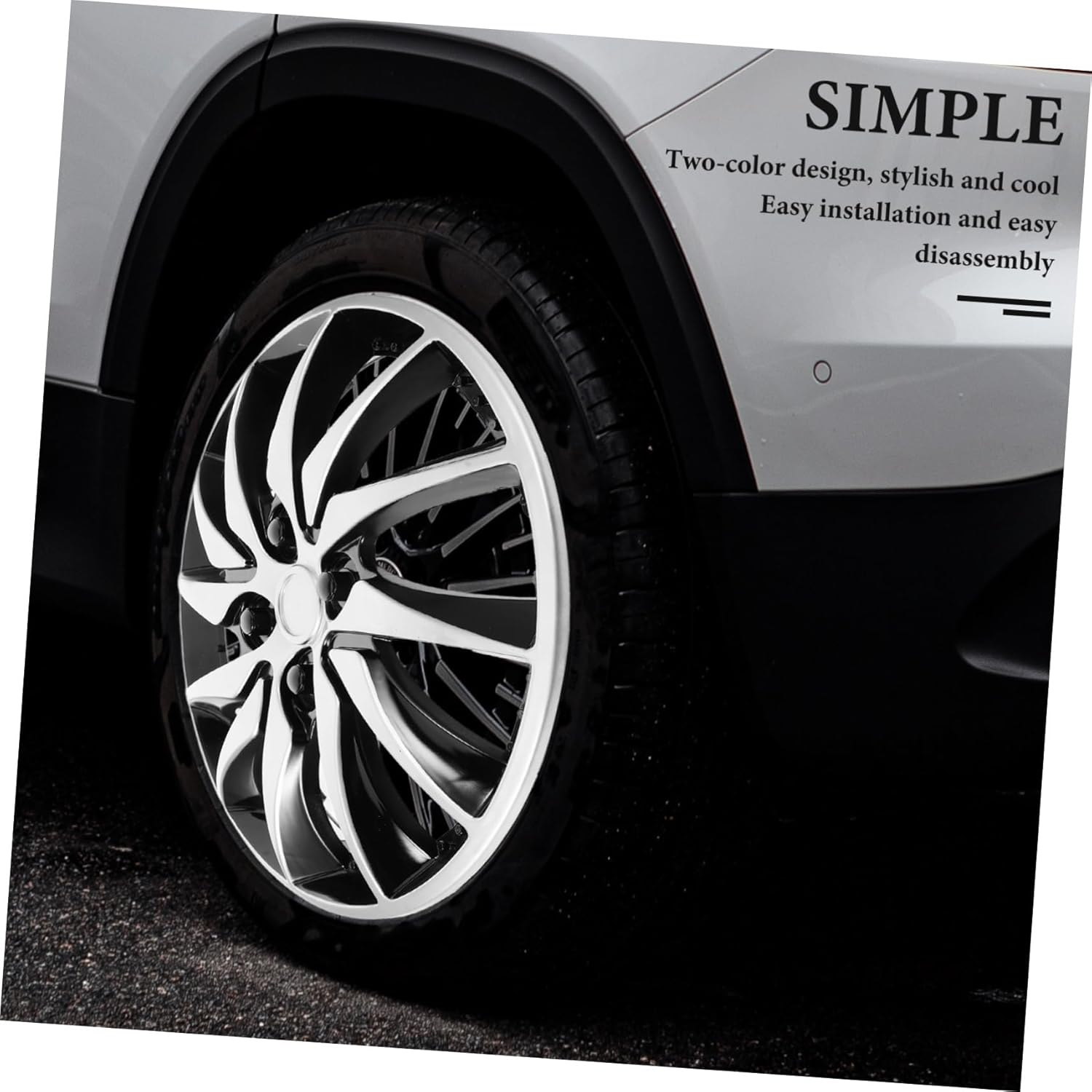 COMPUKAS Decorative Wheel Hub Caps for Car Stylish Automotive Wheel Cover for Fit Easy to Install and Clean Vehicle Appearance Custom Design image number 4
