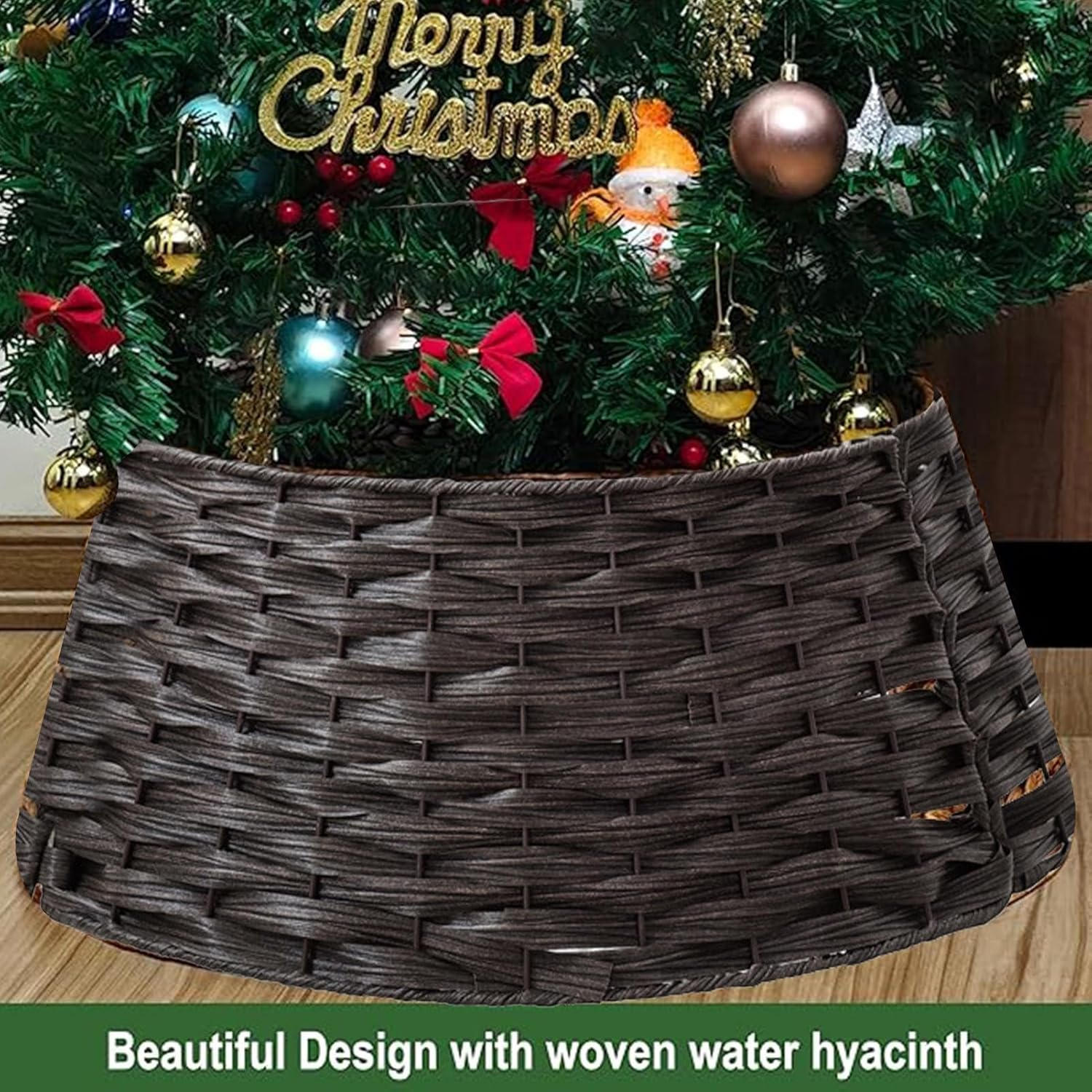 Christmas Tree Collar, Rattan Tree Collar, Holiday Home Decor, Christmas Decor, Tree Ring Basket, Festive Decorations, Seasonal Decor, Elegant Design, Materials, Easy to Assemble image number 1