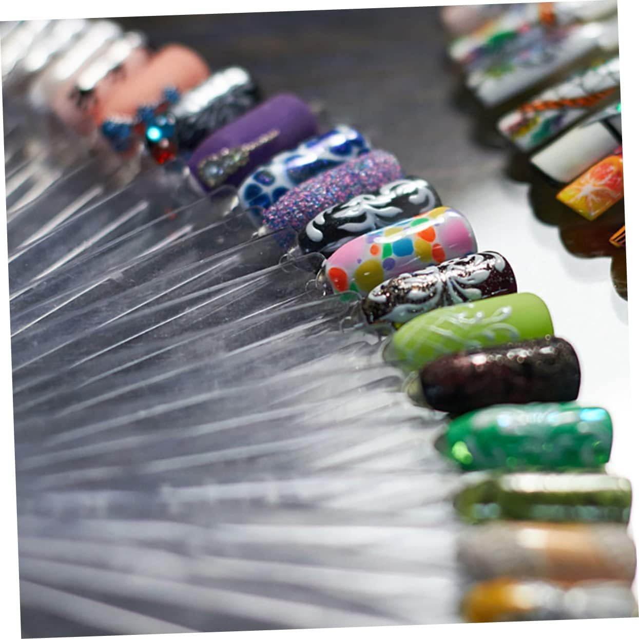 FOYTOKI 150Pcs Nail Art Display Tips Cards Practice Nails for Beginners Tech Supplies Manicure Sample Plates image number 3