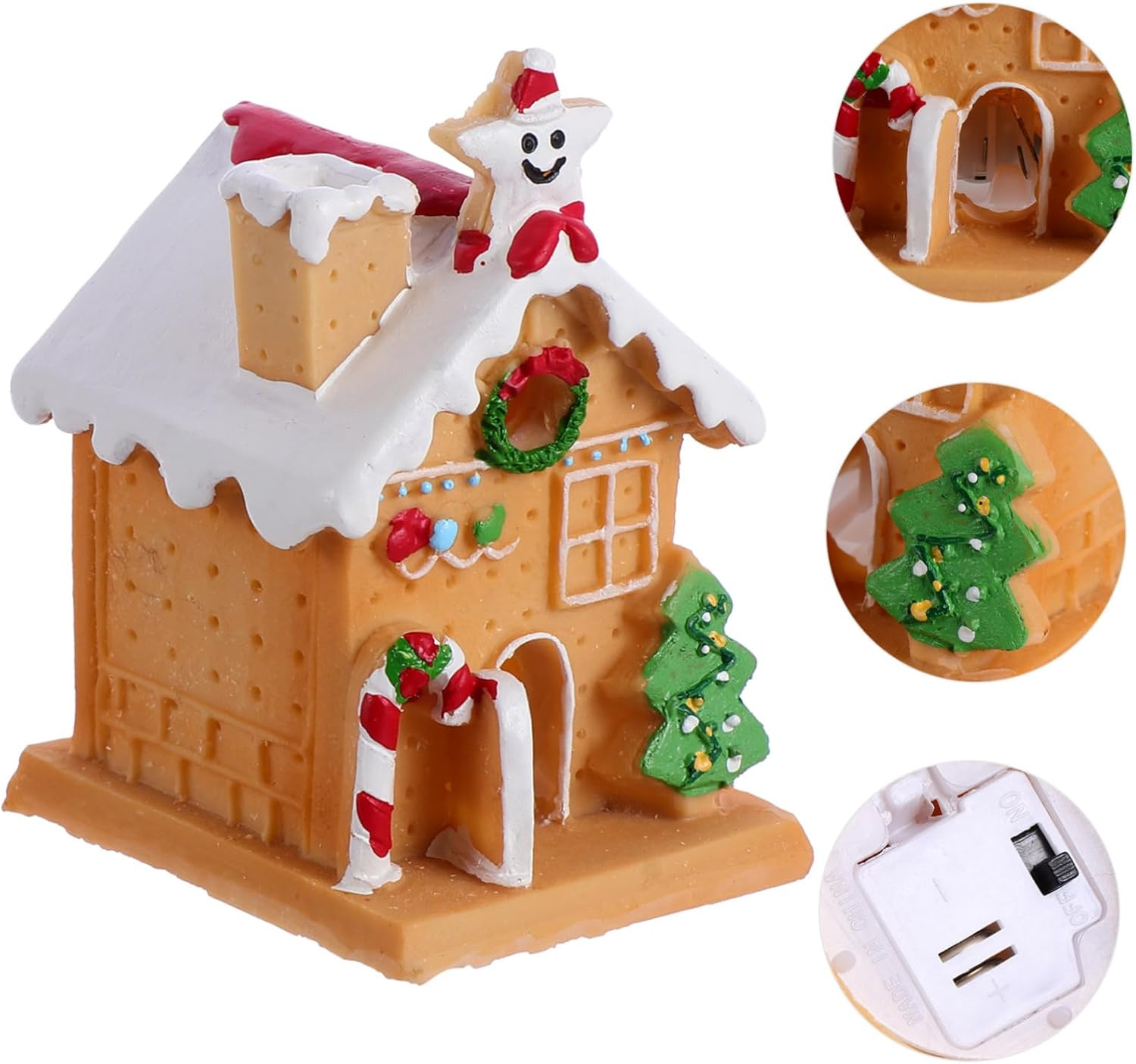 Glowing Igloo Christmas Cake Decor Xmas Party Cake Ornament Resin House Adornment for Festive Displays for Table Centerpiece and Holiday Celebrations image number 2