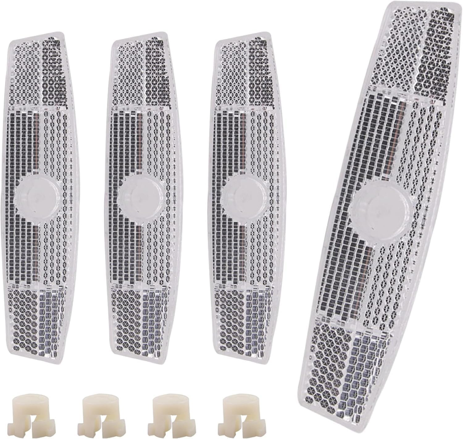 4Pcs Whitebikewheel Reflector Bike Spoke Reflector Bike Safetywarning Reflectorroadbiketire Reflector,Bike Wheel Reflector Night Safety Riding Reflector,Whitebikereflector Bikewheel Reflector image number 2