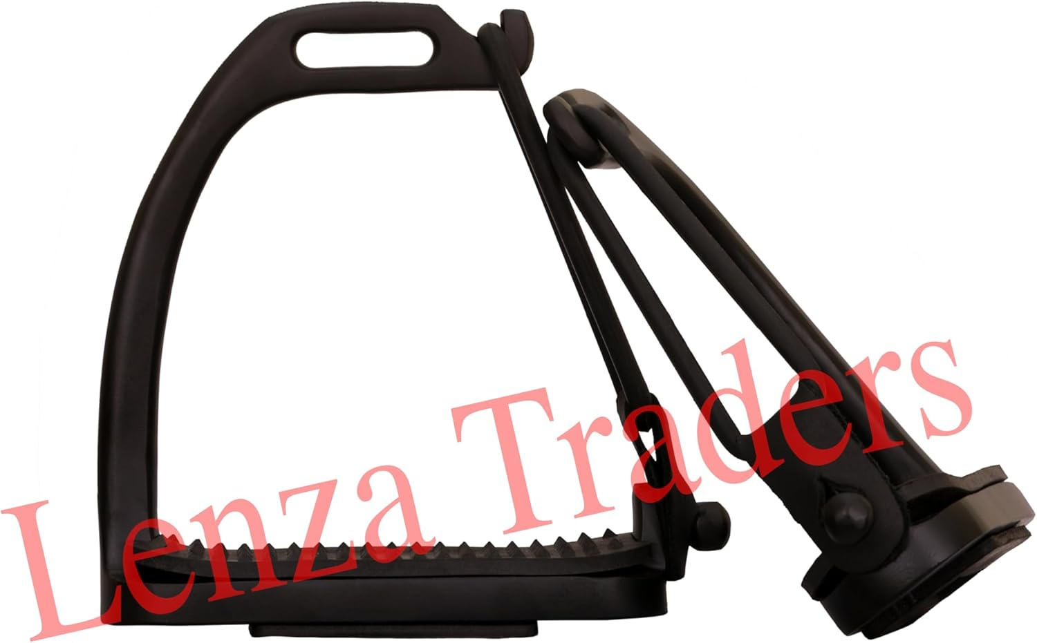 Peacock Matte Black Safety Stirrups S Steel with Black Treads Horse Stirrups Equestrian Safety Riding Adults/Childerns image number 1