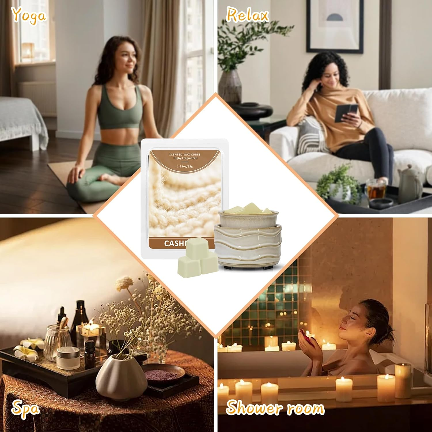 LA BELLEF&Eacute;E Wax Melts, Cashmere Scent Wax Cubes 4 Pack, Soy Wax for Candle Making,Wax Cubes, Christmas Decoration and Home Fragrance image number 6