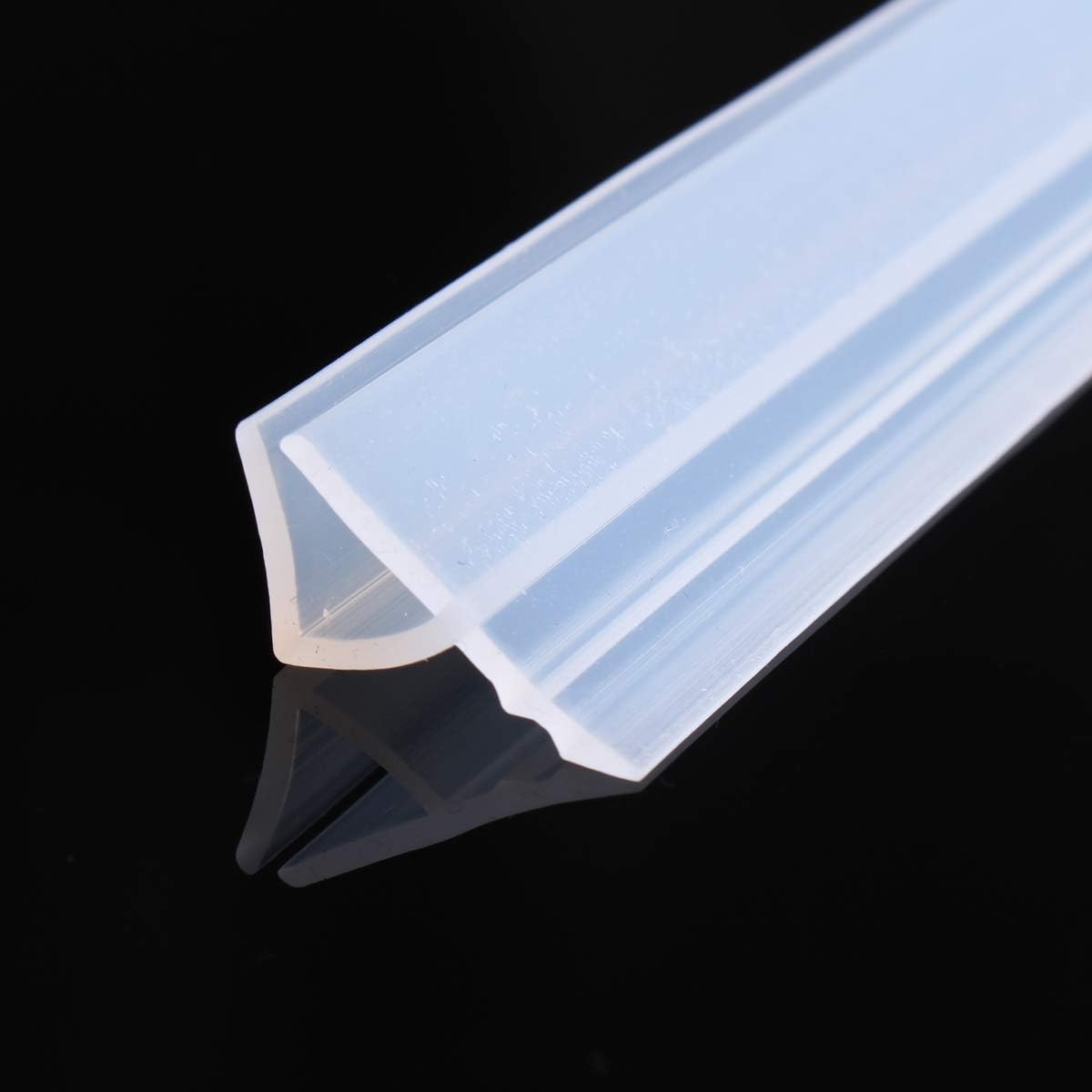 2M Shower Door Seal Strip Frameless Door Sweep Flexible Glass Seal Roll to Stop Shower Leaks, Transparent H Shape (6Mm) image number 6