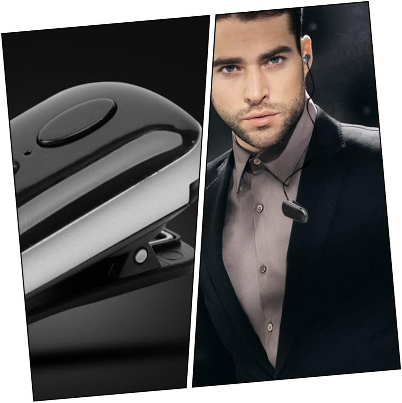 HEALSOPTHY Sports Wireless Retractable Clip-On Earbuds, Wireless Headphones for Running and Gym, Black Compact Earpiece with Neck Clip Compatible with Dc5.0V Devices