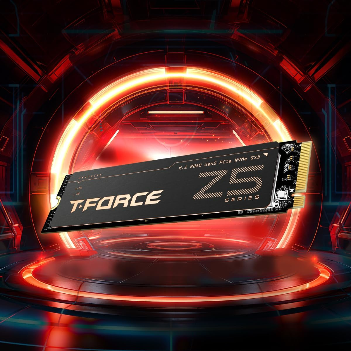 TEAMGROUP T-FORCE Z540 1TB DRAM SLC CACHE 3D TLC NAND Nvme Phison E26 Pcie Gen5X4 M.2 2280 Gaming SSD with Ultra-Thin Graphene Heat Spreader Read/Write 11700/9500 Mb/S TM8FF1001T0C129