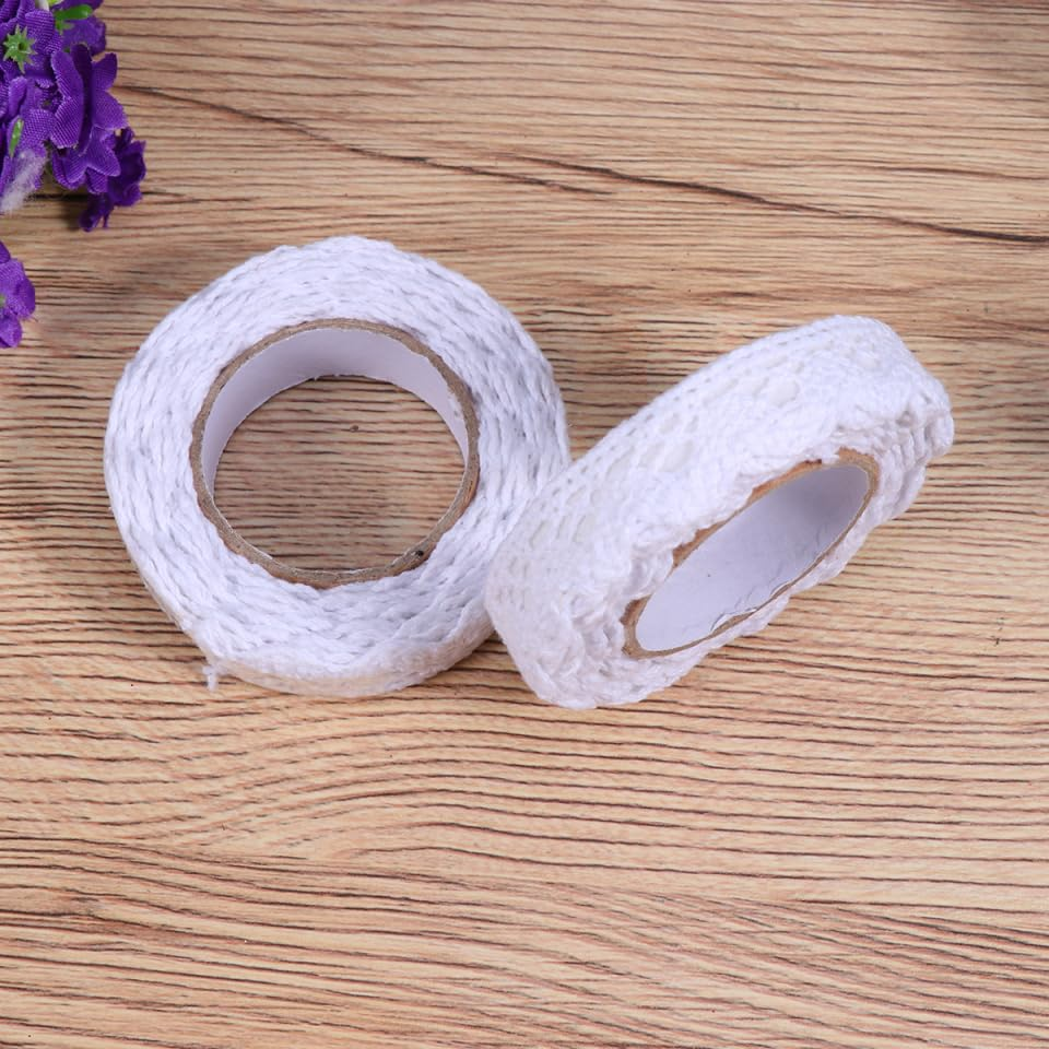 Lace Tape - Self-Adhesive Cotton Lace Ribbon for Scrapbooking Crafting and DIY Decor - Perfect for Diaries Cards and Gift Wrapping image number 3