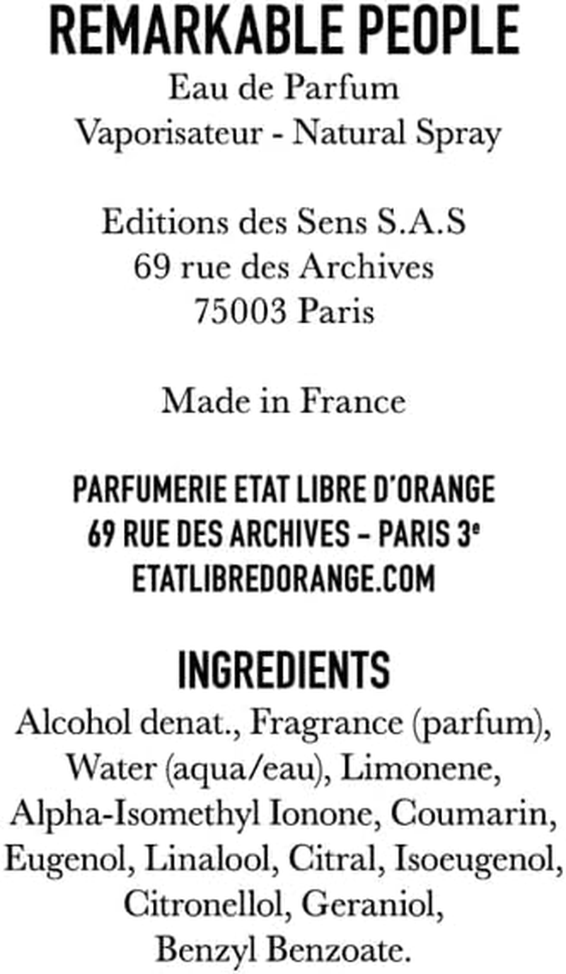 Etat Libre D'Orange Remarkable People Eau De Perfume Spray, 100 Ml