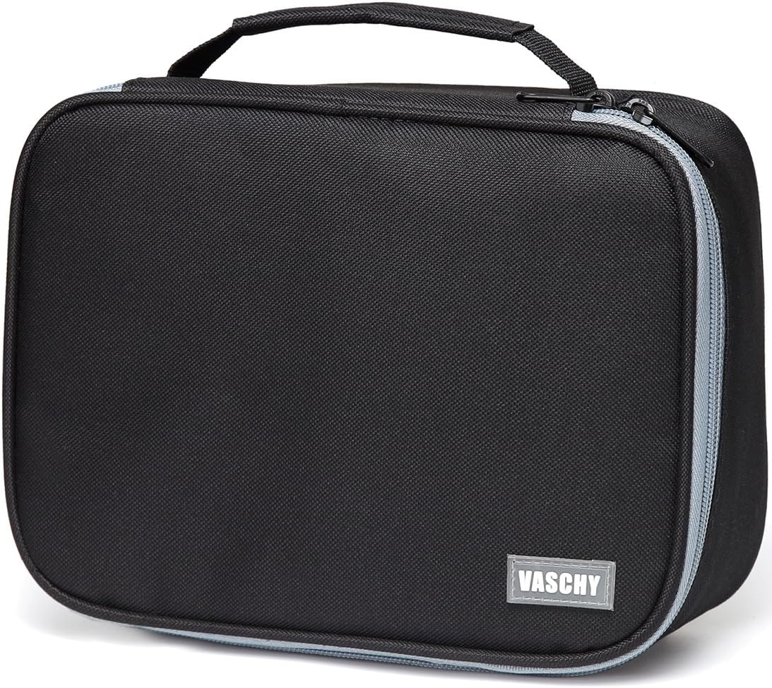 Large Pencil Case,Vaschy Art Supply Marker Organizer Big Pen Pouch with 3 Detachable Layers Slots Multiple Zipper Pockets for Kids Adults School Office Blue Snowflake