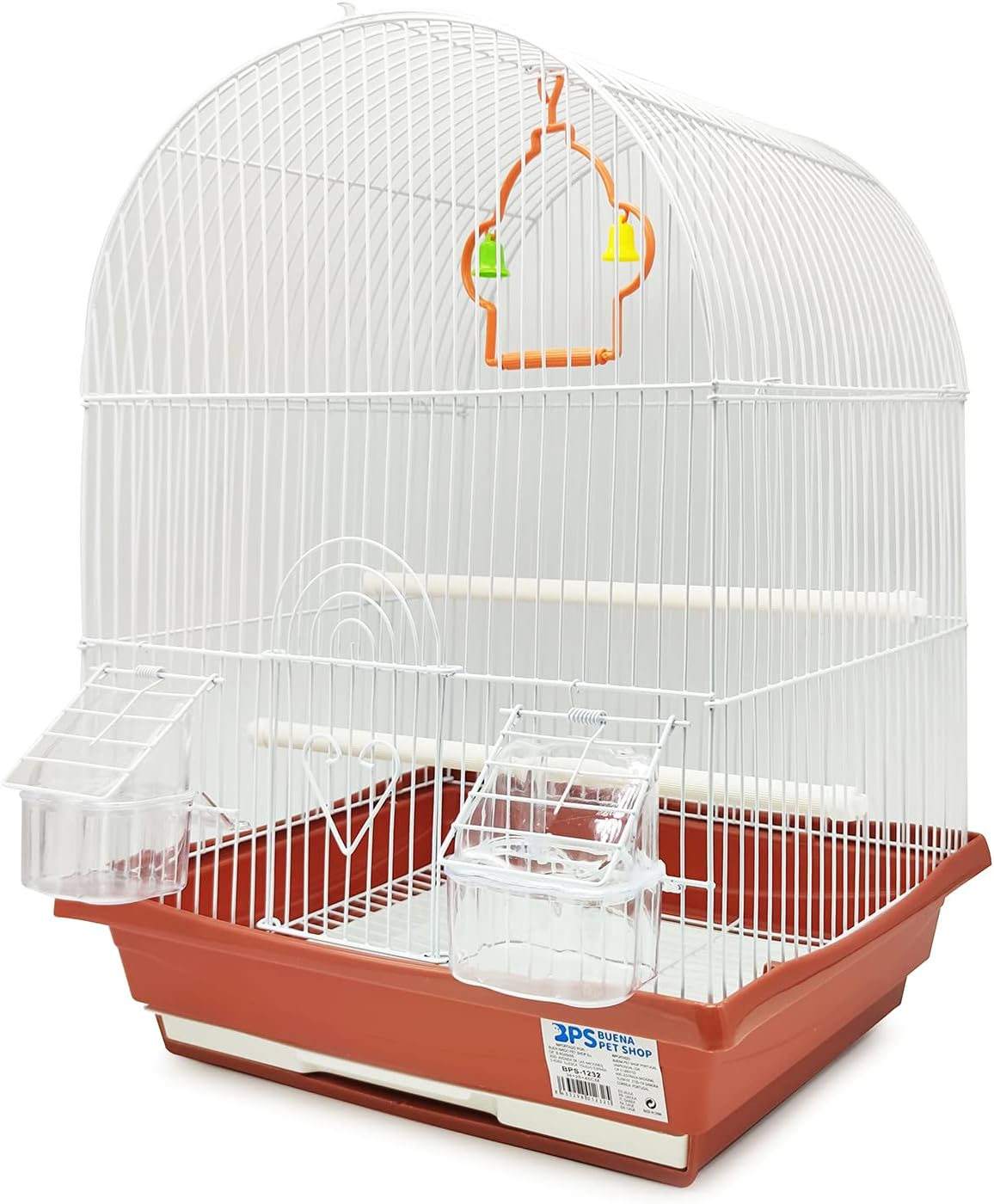 BPS Bird Cage for Budgies, Canaries with Feeding Bowl, Drinker, Jumping Swing for Peace, Random Color BPS-1232