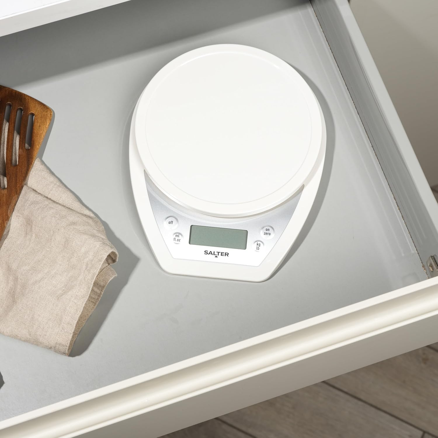 Salter 1024 WHDR14 Dual Pour Digital Kitchen Scale - Includes 2L Mixing Bowl, Wide & Narrow Pouring Spouts for Wet & Dry Ingredients, Measure Liquids, Add & Weigh, Easy Read LCD Display, 5Kg Capacity image number 1