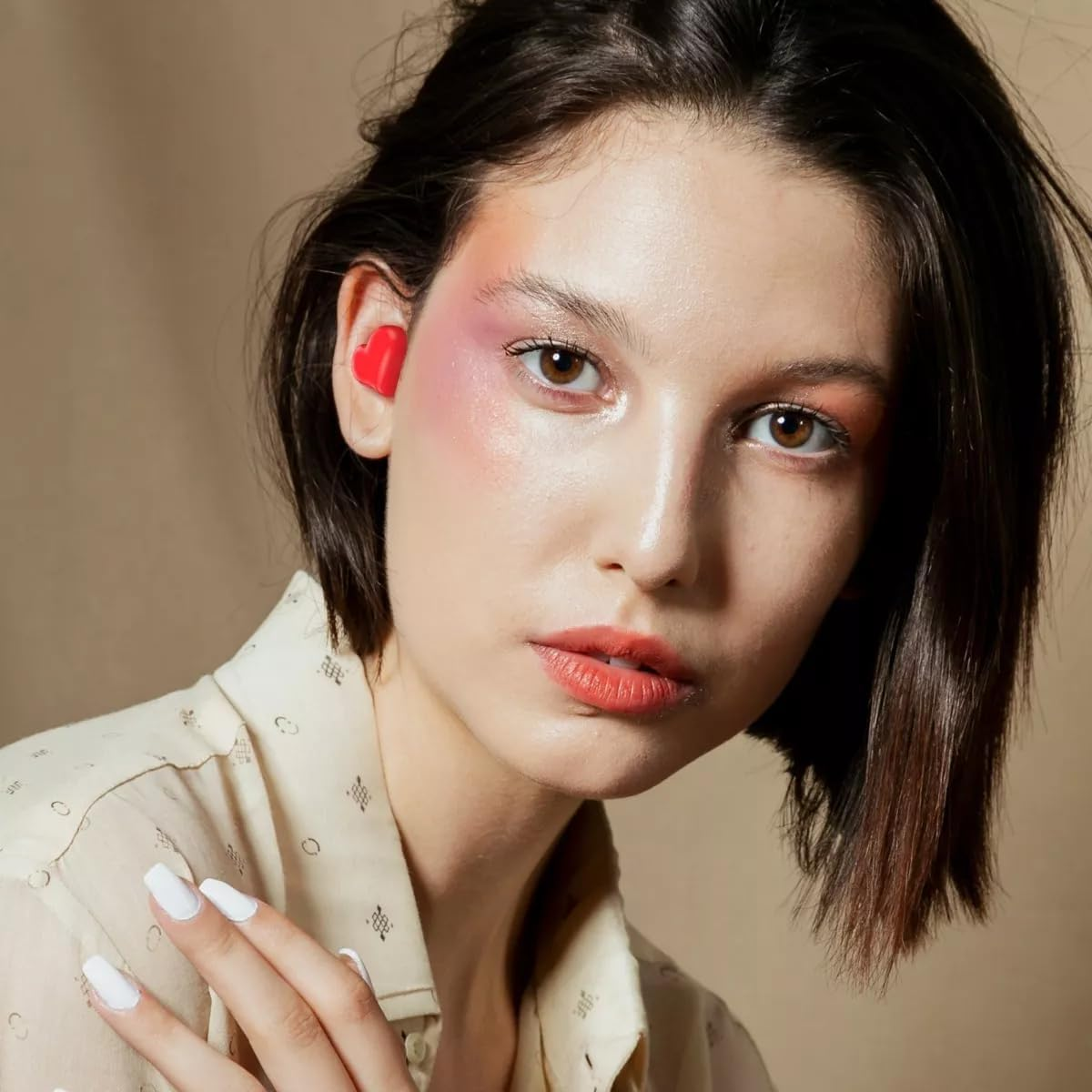 GOWENIC Wireless Earbuds, Wireless Bluetooth Headphones with Stereo Sound with Noise Cancellation, Heart-Shaped Design and 3 Pairs of Headphones image number 2