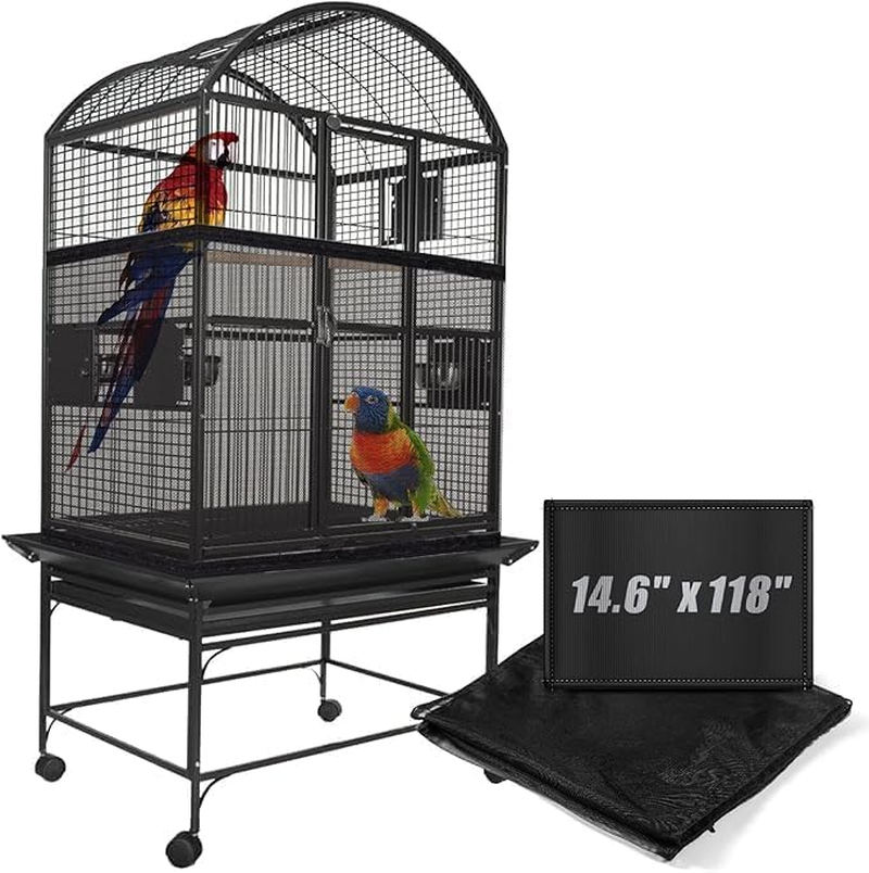 Auswalar 118 Inch XL Bird Cage Netting Seed Catcher Adjustable Bird Cage Skirt Seed Catcher Large Soft Breathable Mesh Bird Seed Catchers for Indoor round Square Cage image number 5
