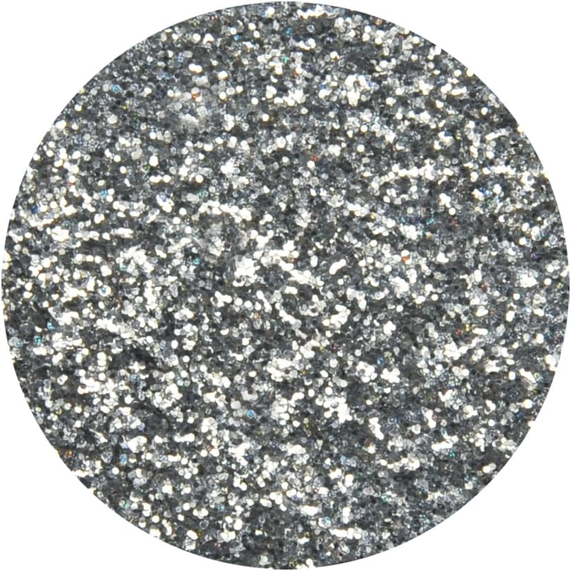 Eulenspiegel 907450 - Organic Glitter Holographic Silver, Medium, 6 G, Biodegradable, Glitter for Face & Body
