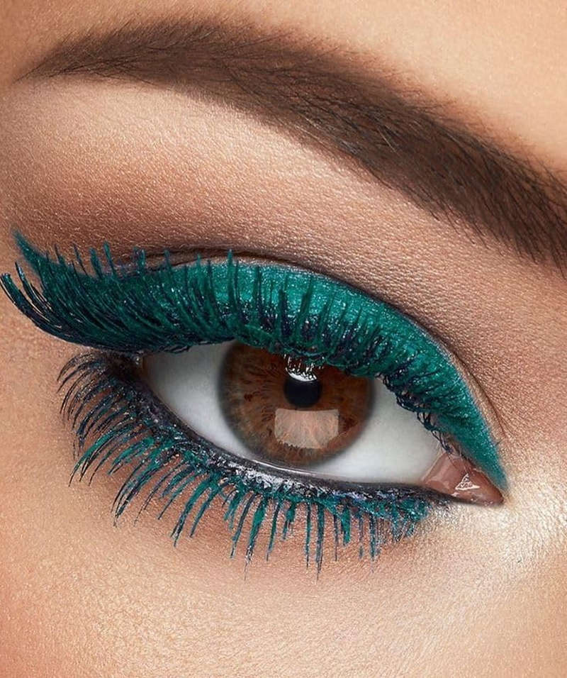 Maydear Dark Green Waterproof Mascara for Eyelashes - Long Lasting Smudgeproof Color for Women'S Eye Makeup, Party and Stage Use - Blue image number 6