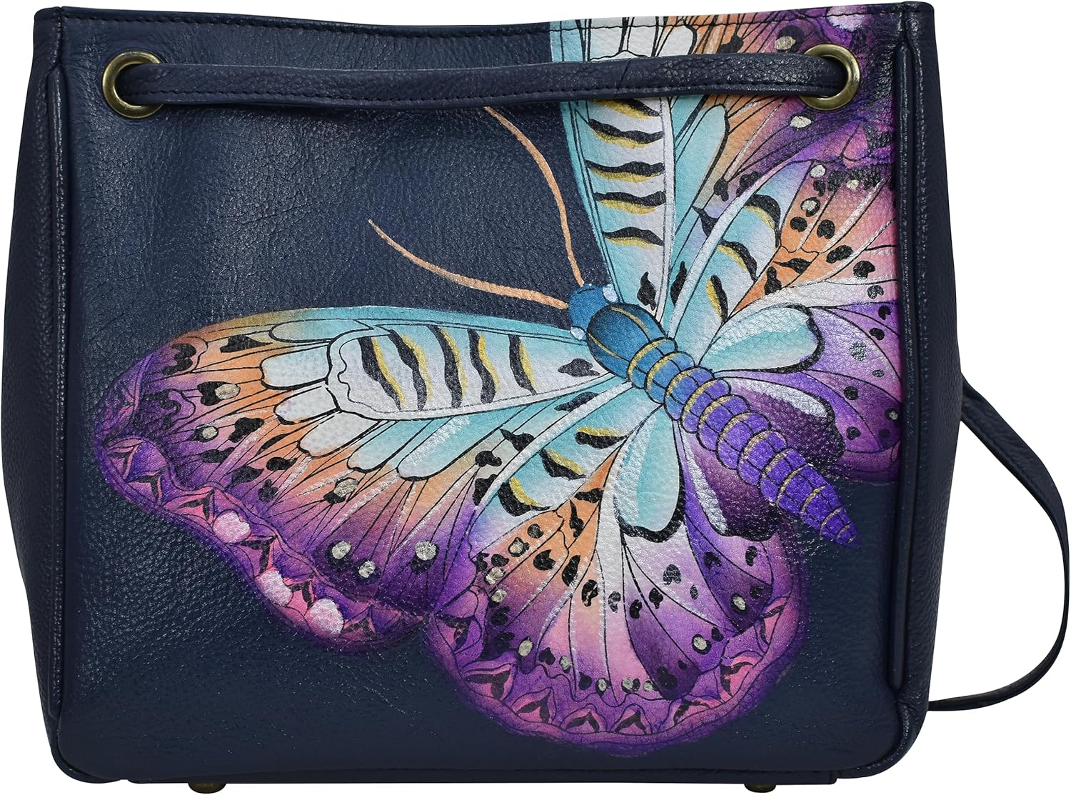 Anna by Anuschka Slip Handle Shopper with Strap, Magical Wings Navy, Magical Wings Navy, One Size image number 5