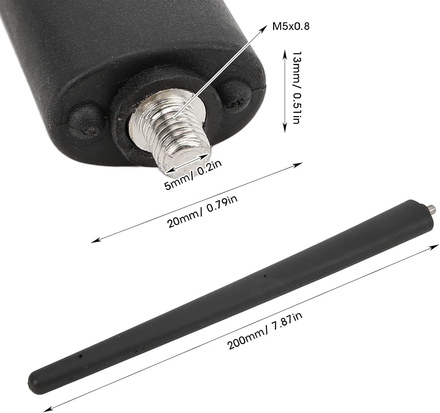 Car Short Antenna Rubber Aerial Mast Black for 500 2012+ image number 6