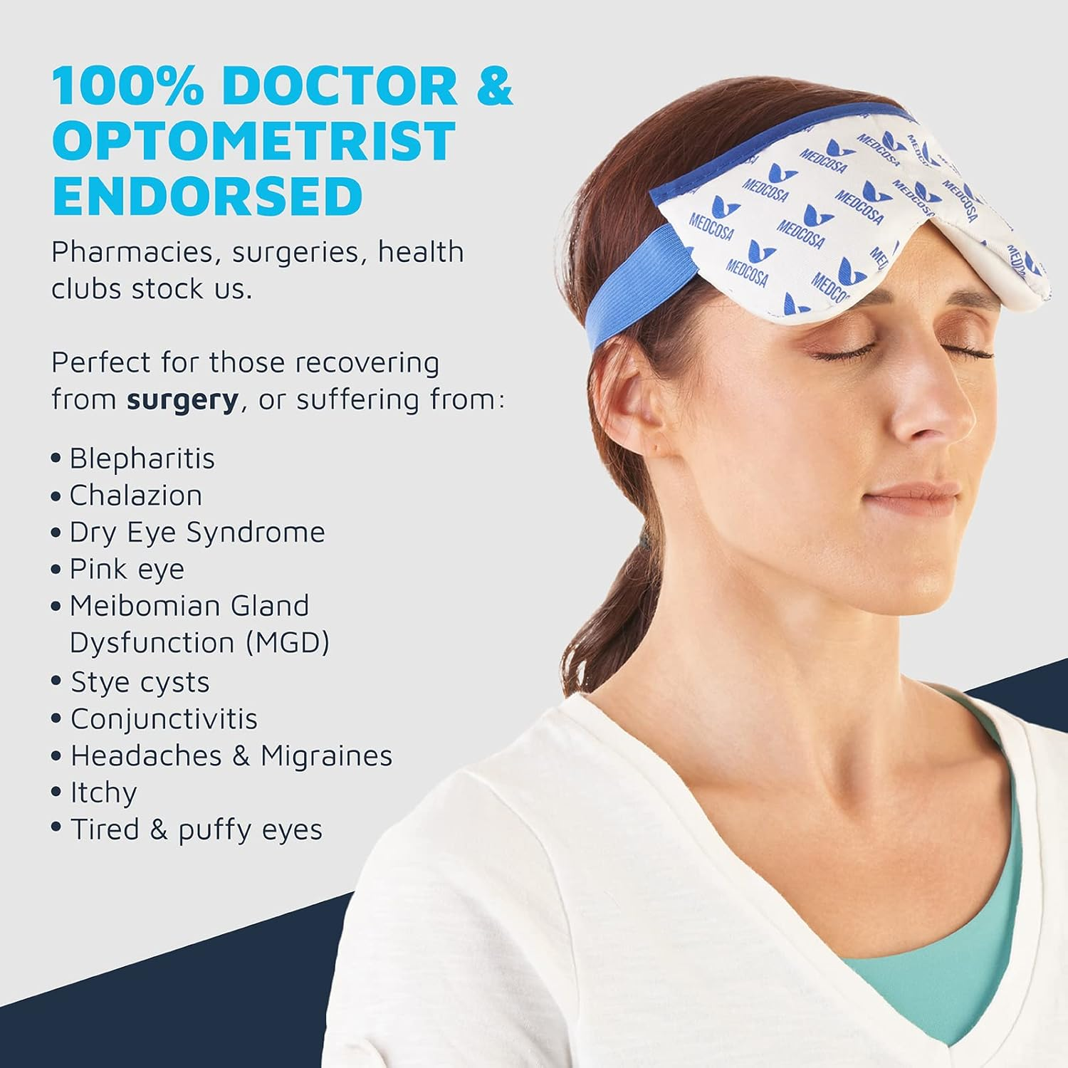 Eye Mask for Dry Eyes | Warm Eye Compress | Natural Heat Eye Mask for Styes, Blepharitis, Tired Eyes & More by Medcosa