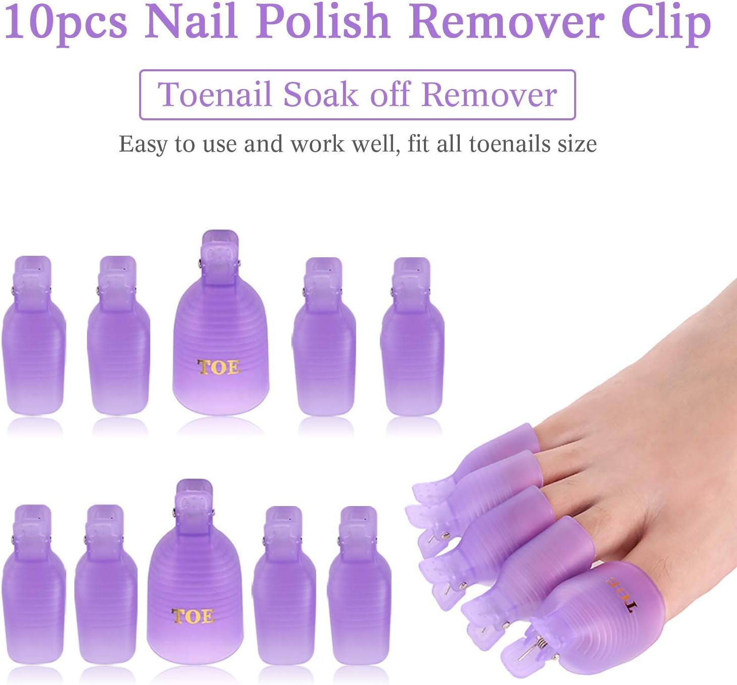 Makartt Gel Nail Polish Remover Clips Kit,With Double Ended Metal Cuticle Pusher,20 Pcs Plastic Resuable Finger and Toe Nail Clips for Removal Acrylic Nail Art Gel Polish Soak off Cap Clip - Rose image number 7