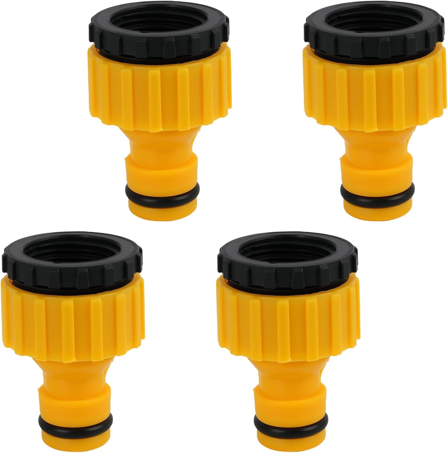 4-Pack Universal Hose Tap Connector Set, Durable Plastic 2-In-1 Threaded Faucet Adapter, Compatible with 3/4" and 1/2" Taps for Garden, Kitchen, Outdoor Use - Includes Sealing Rings image number 5