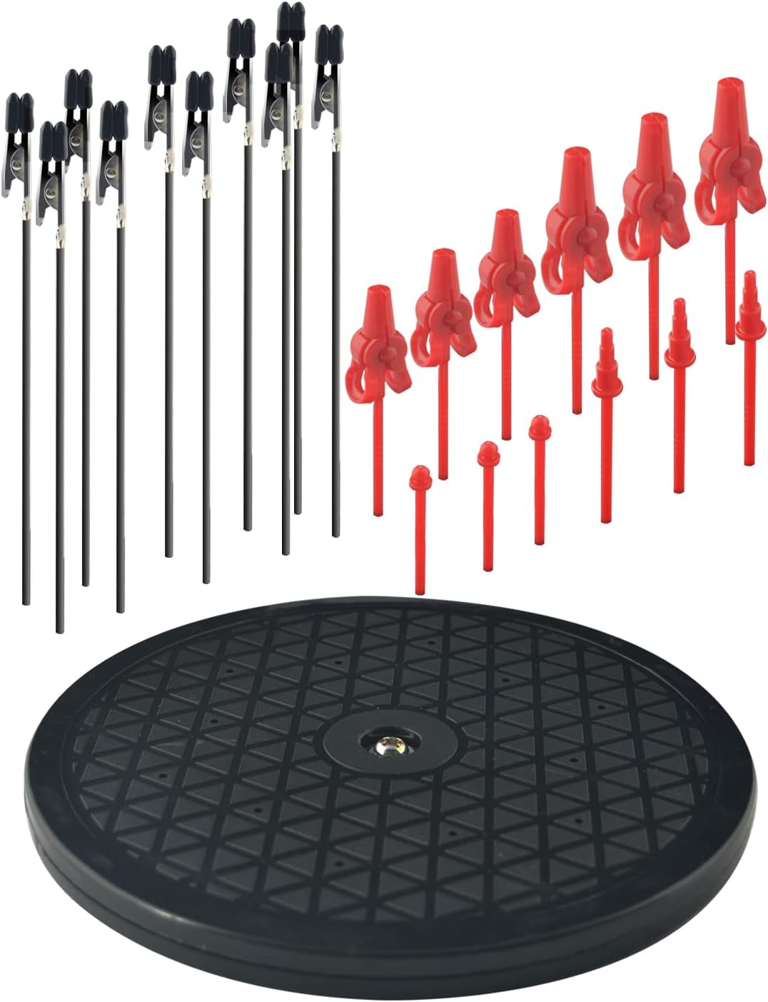 7.5" round Heavy Duty Swivel Rotating Stand with 22 PCS Clip Sticks Gundam Model Hobby Modeling DIY Card Photo Memo image number 5