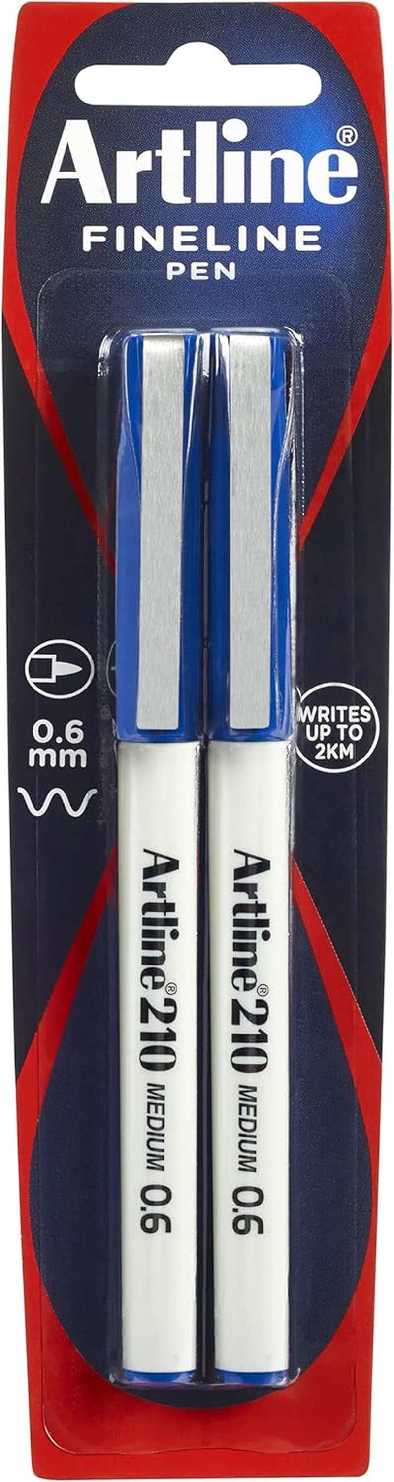 Artline 210 Fineliner Pen, 2 Pack, Blue image number 2