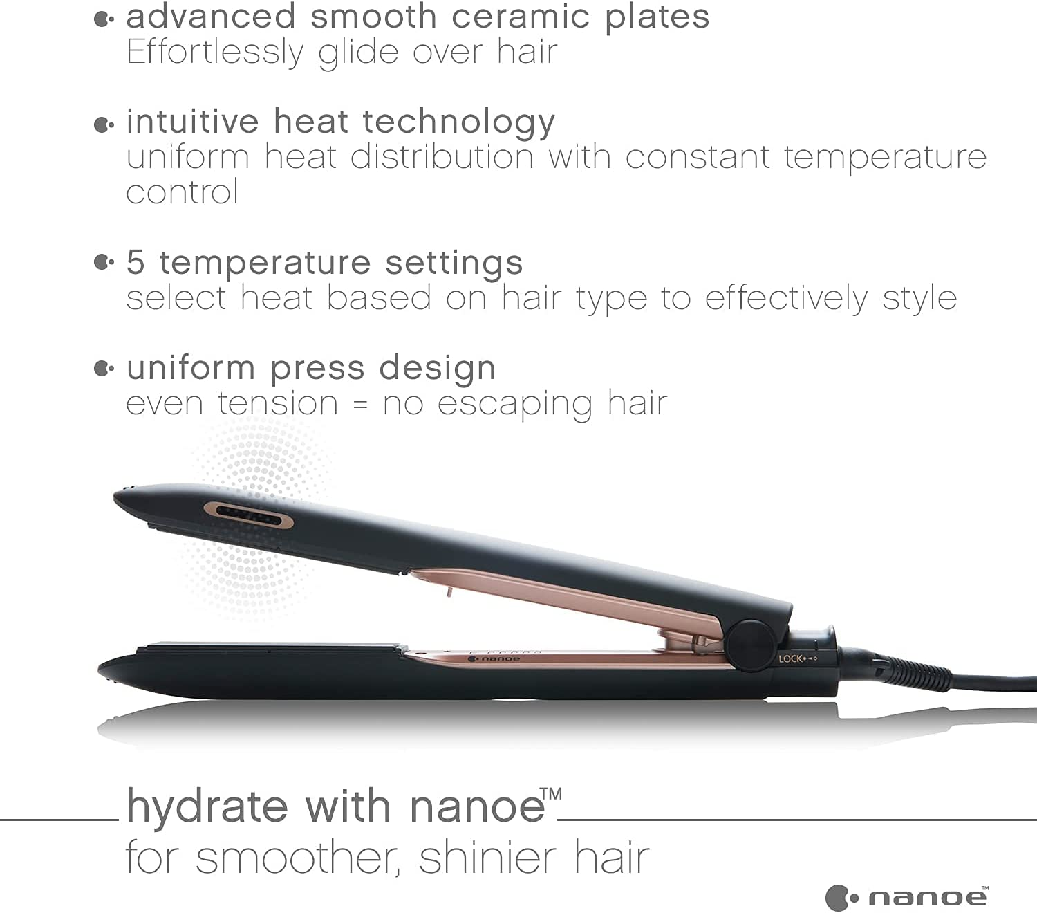 Panasonic Hydrating Nanoe Technology Hair Straightener (EH-HS99-K765) image number 1