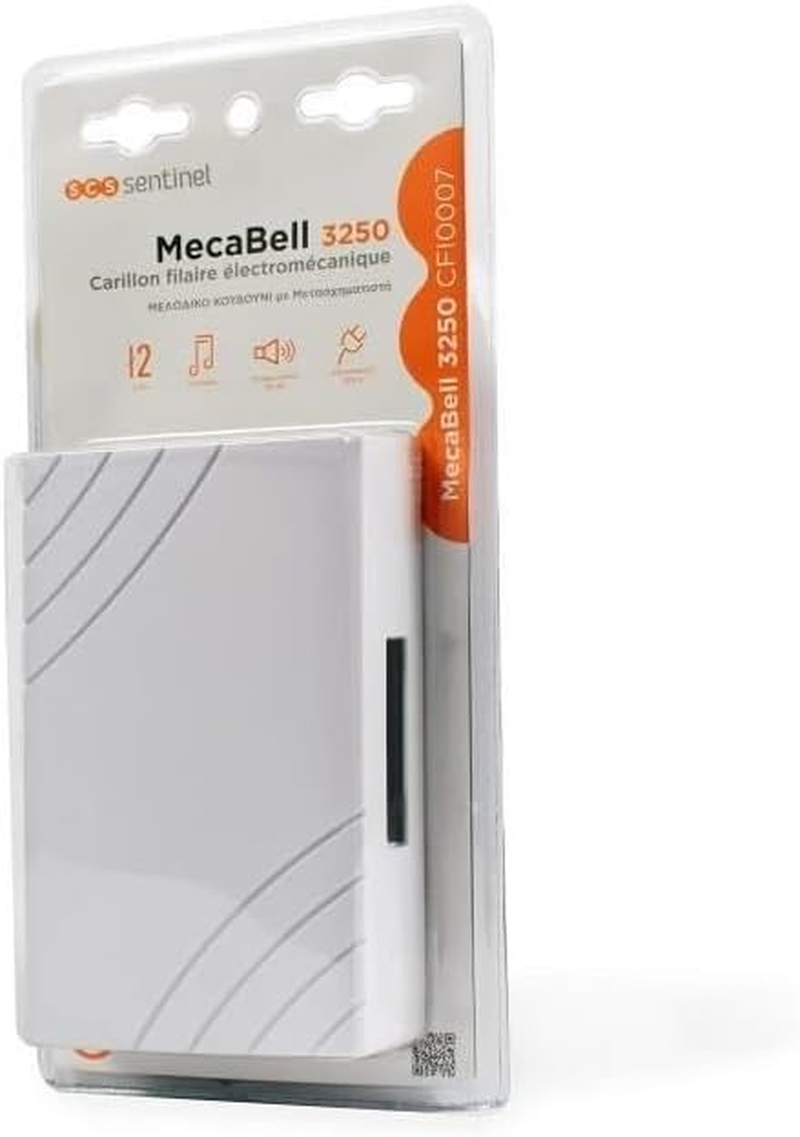 SCS SEN4138456 Electromechanical Wired Door Chime with Built in Transformer, White image number 1