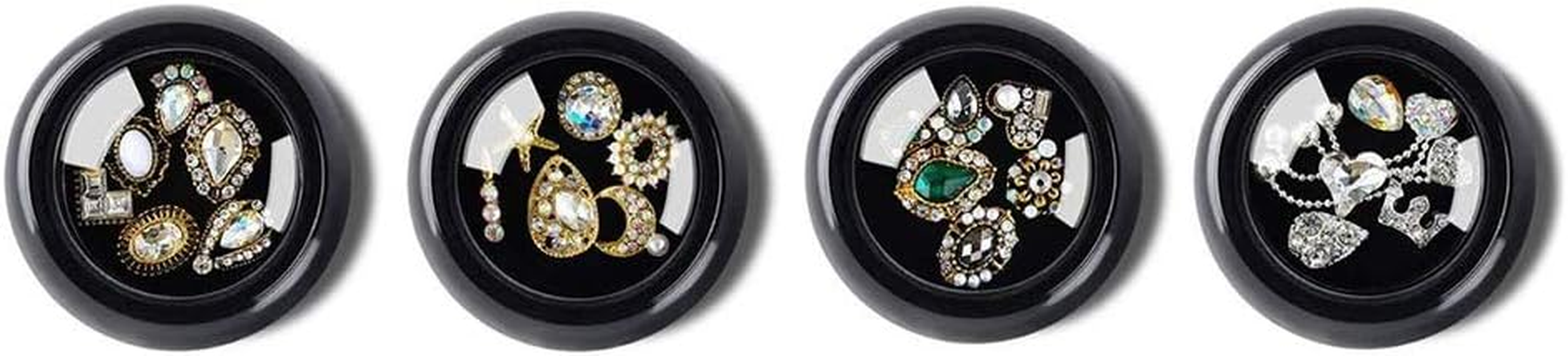 4 Boxes Rhinestone Nail Crystal 3D Nail Art Rhinestone Gem Stones Art Decoration