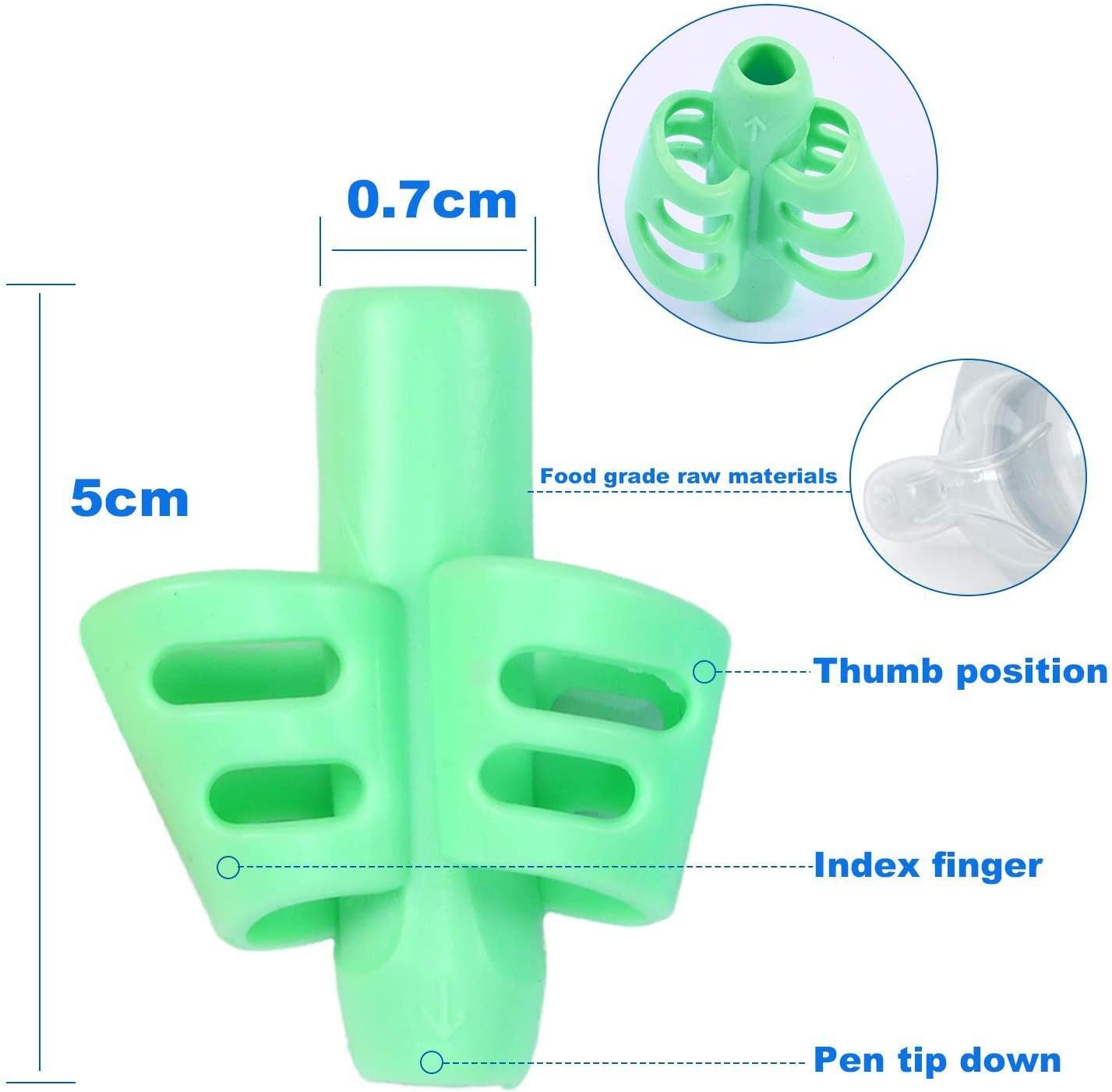 4 Pcs Pencil Grip Set, Children Pen Writing Aid Grips Set Posture Correction Tool for Kids Preschoolers Children, Hollow Ventilation (4 Pack, 4 Colors) image number 2
