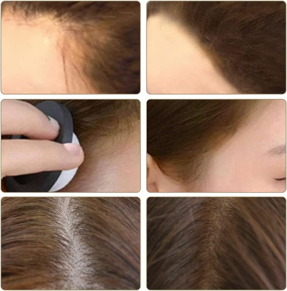 STR- Instantly Hairline Shadow &ndash; Hairline Powder, Quick Cover Grey Hair Root Concealer for Thinning Hairline, Eyebrows & Beard, Windproof & Sweatproof, Light Coffee image number 2