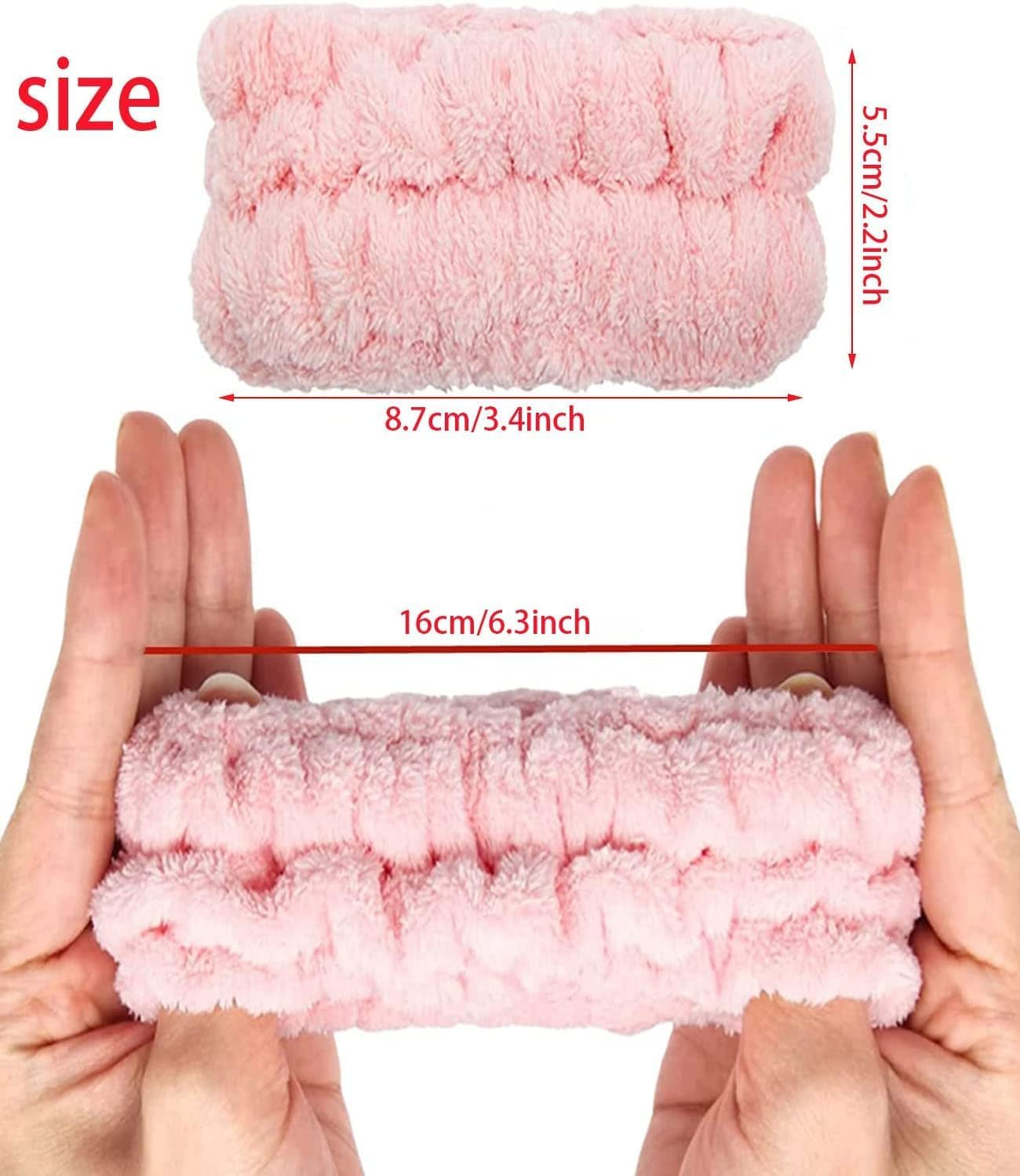 Yharnamite 4 Pairs Microfiber Wrist Wash Towel Bands, Face Wash Wristbands, Elastic Wristbands for Makeup, Yoga, Sports, Shower, Spa image number 4