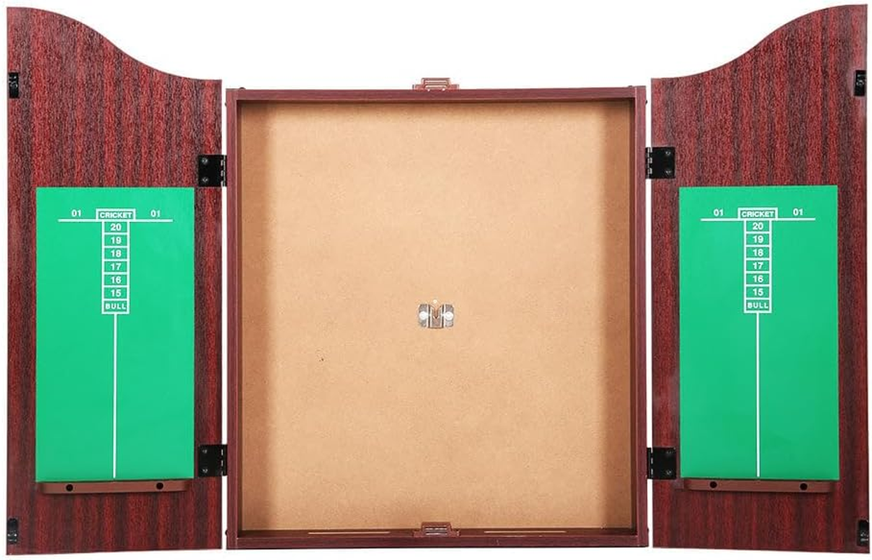 Everfit 18" Dartboard, Bristle Premium Dart Board Set Wooden Cabinet with 6 Steel Darts , Professional Competition Party Game Installation Accessories Rotating Number Ring image number 2