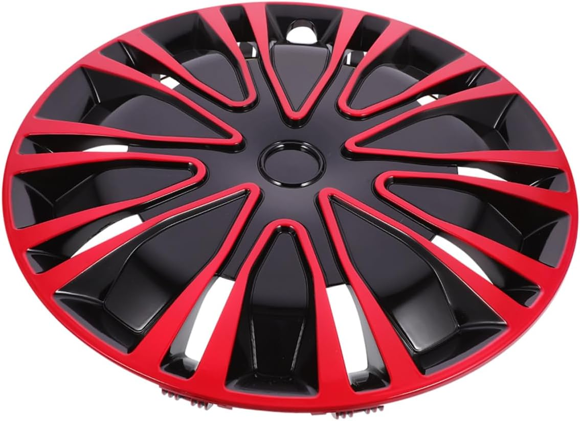 ABOOFAN 16 Inch Universal Car Wheel Hub Cap Red Black Wheel Cover Automotive Decorative Rim Hubcap image number 2