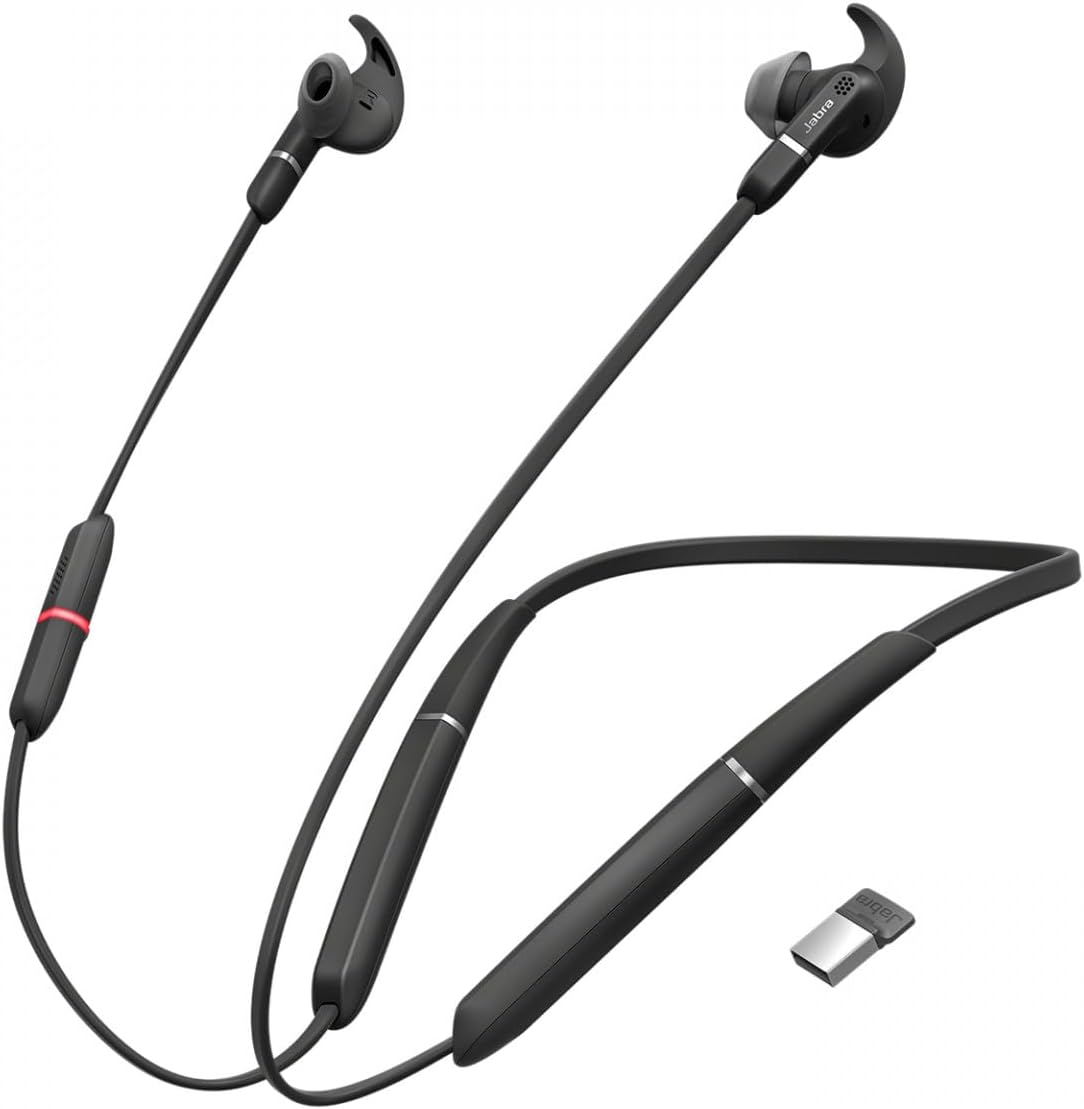Jabra Evolve 65E MS & Link 370 Bluetooth Headphones, Black