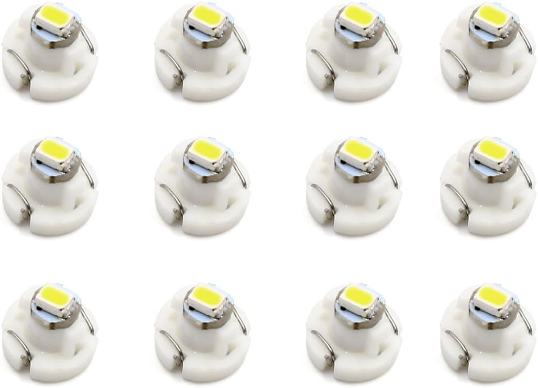 Uxcell 12Pcs 12V T3 White LED Auto Car Interior Dashboard Panel Light Bulb image number 4