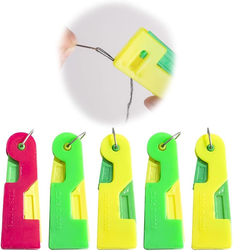 Colourful Automatic Sewing Needle Device Threader,Diy Needle Threader,Needle Threaders for Hand Sewing,Plastic Sewing Machine Needle Threader,For Hand Sewing, Yarn, Embroidery and Cross Stitch (5)