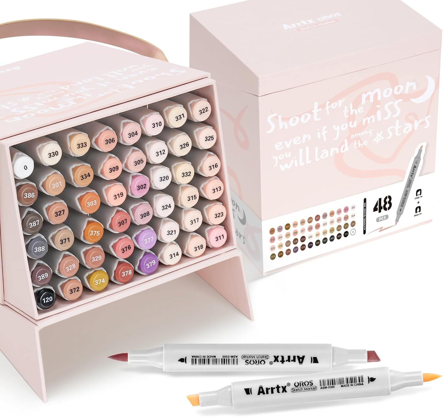 Arrtx Alcohol Markers OROS 80 Colors,Dual Tip Marker Pens, Art Markers Permanent Markers for Drawing Coloring Illustration Sketching Design Comic